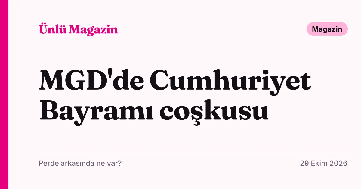 Magazin Gazetecileri Derneği'nin Cumhuriyet Bayramı kutlamasını anlatan tipografik haber kartı