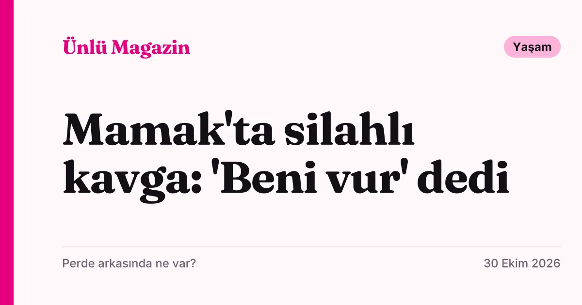 Ankara Mamak'ta yaşanan silahlı kavga haberini anlatan tipografik haber kartı