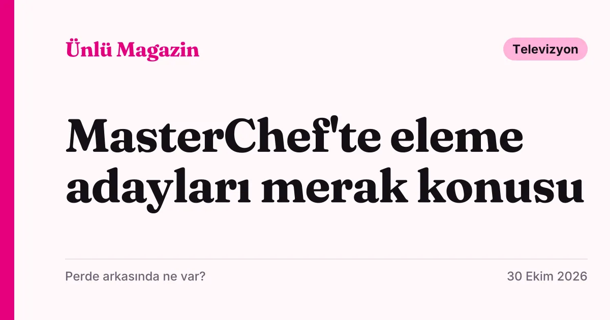 MasterChef 29 Ekim bölümü dokunulmazlık ve eleme adaylarını konu alan tipografik kapak kartı