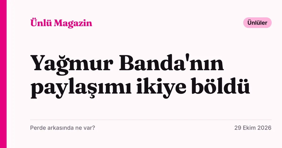 Yağmur Banda'nın sosyal medya paylaşımına gelen tepkileri anlatan tipografik haber kartı